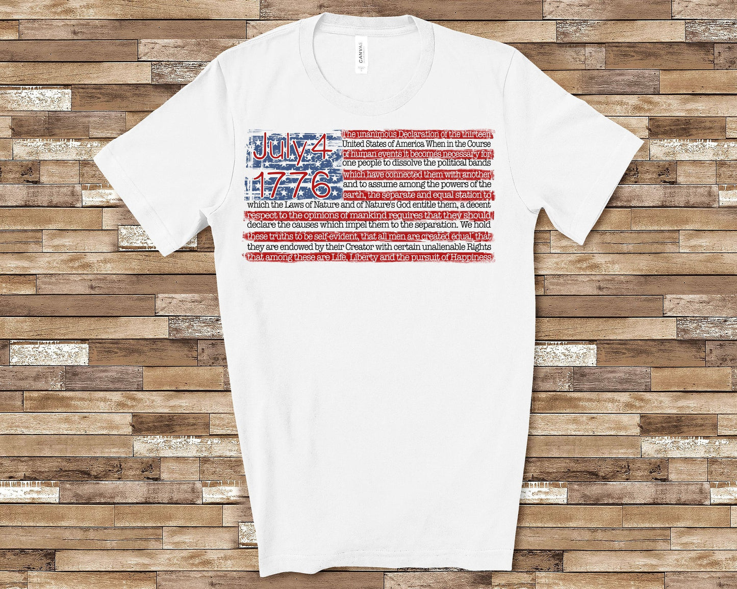 Declaration of Independence USA Flag SS Graphic Tee