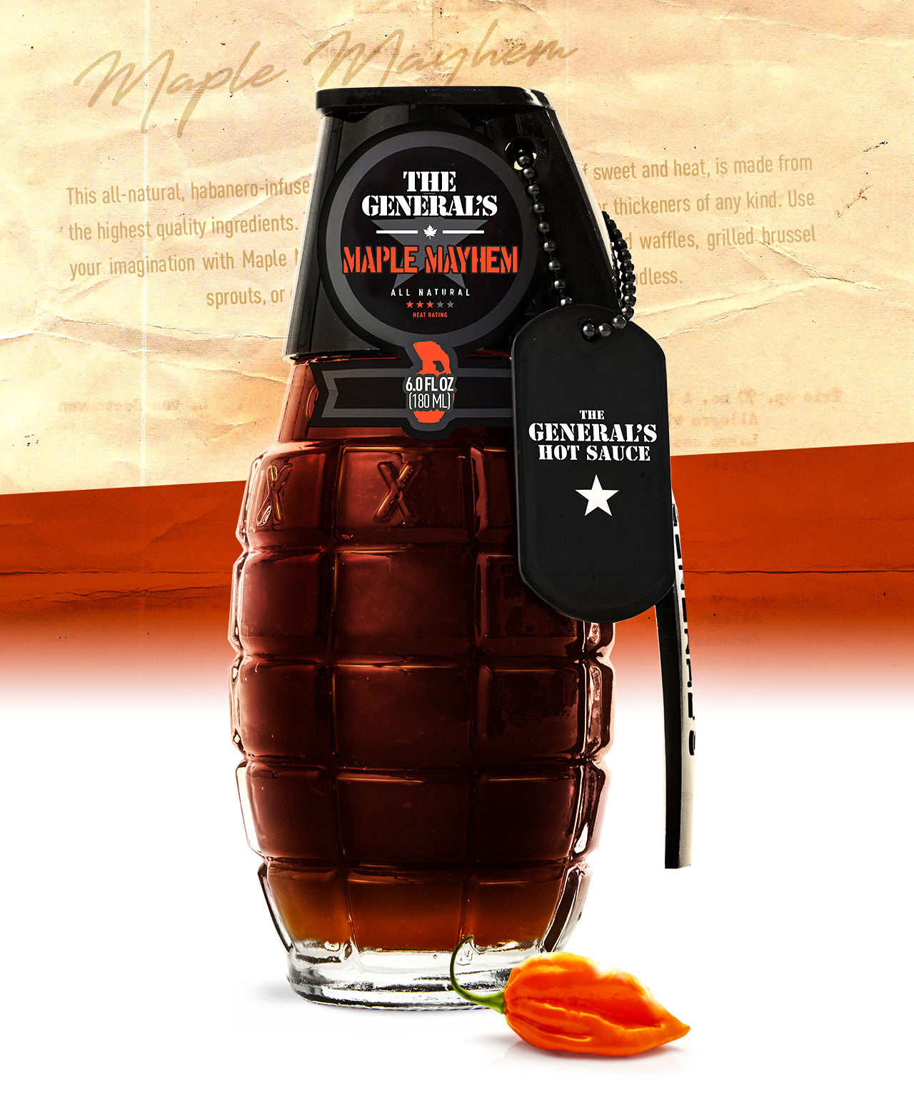 The General's Hot Sauce - Maple Mayhem - 6 oz.