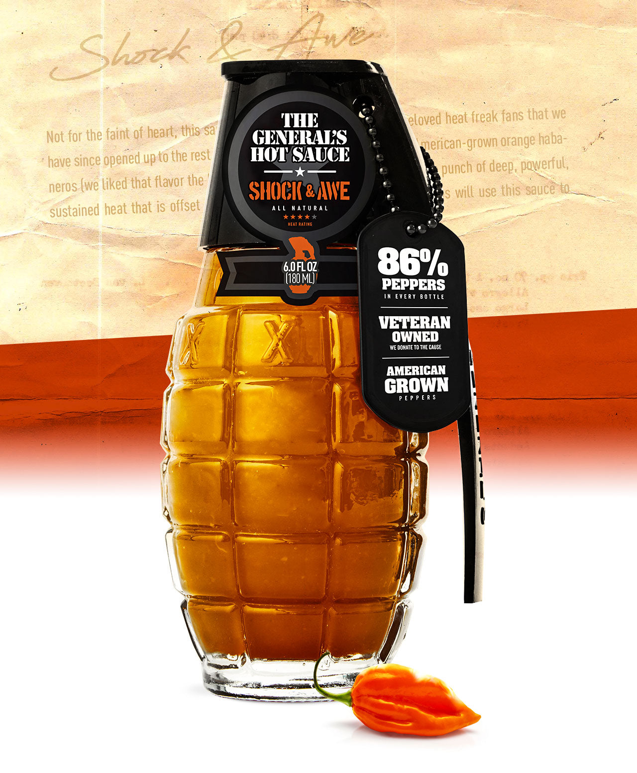 The General's Hot Sauce - Shock & Awe - 6 oz.