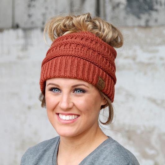 CC Beanie Messy Bun Beanies - Solid Colors - MB20