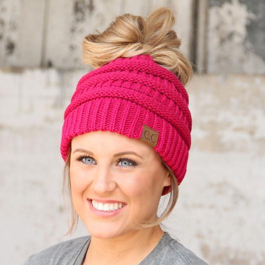 CC Beanie Messy Bun Beanies - Solid Colors - MB20