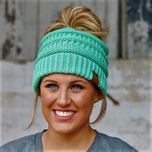 CC Beanie Messy Bun Beanies - Solid Colors - MB20