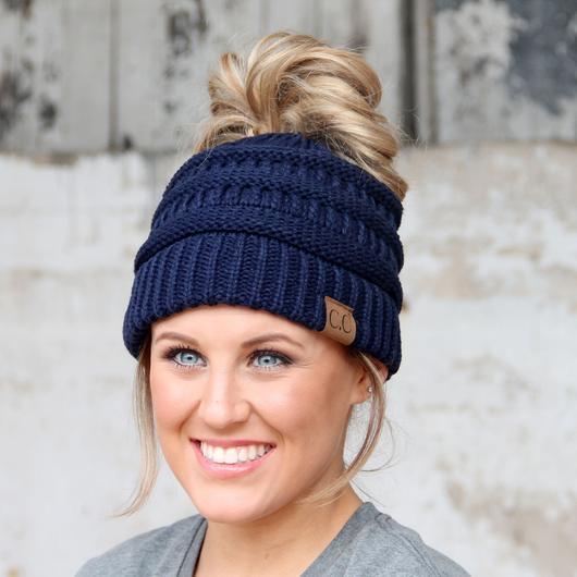 CC Beanie Messy Bun Beanies - Solid Colors - MB20