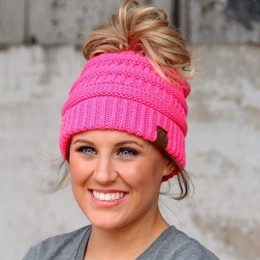 CC Beanie Messy Bun Beanies - Solid Colors - MB20