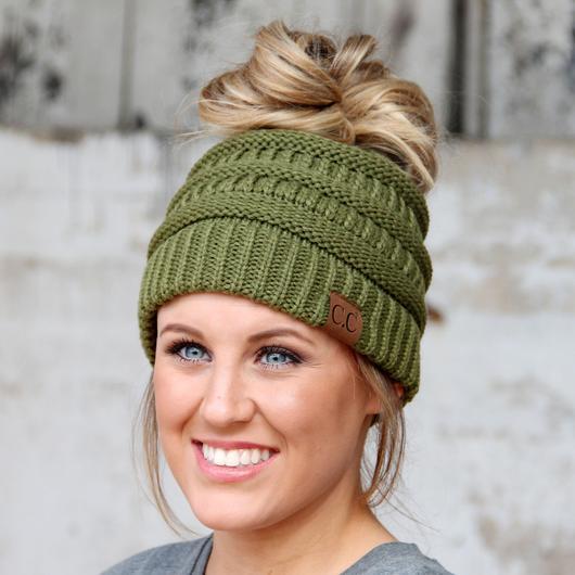 CC Beanie Messy Bun Beanies - Solid Colors - MB20