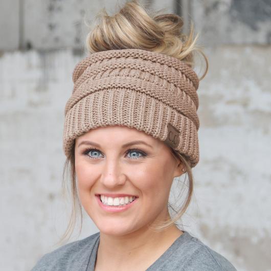 CC Beanie Messy Bun Beanies - Solid Colors - MB20