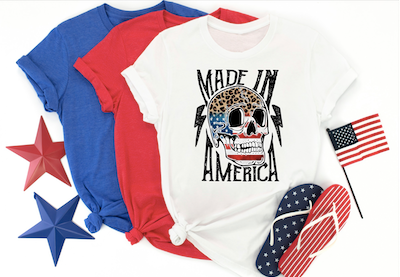 Made in America Skull SS Graphic Tee