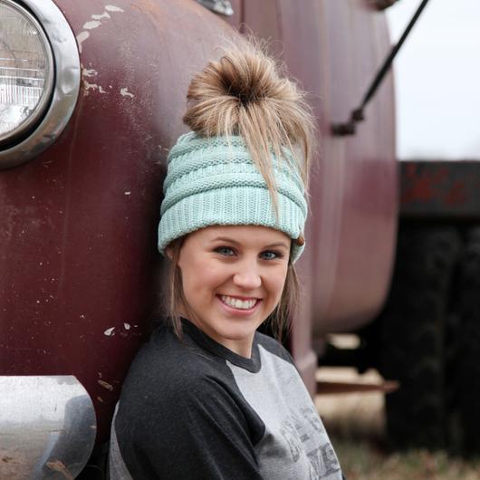 CC Beanie Messy Bun Beanies - Solid Colors - MB20