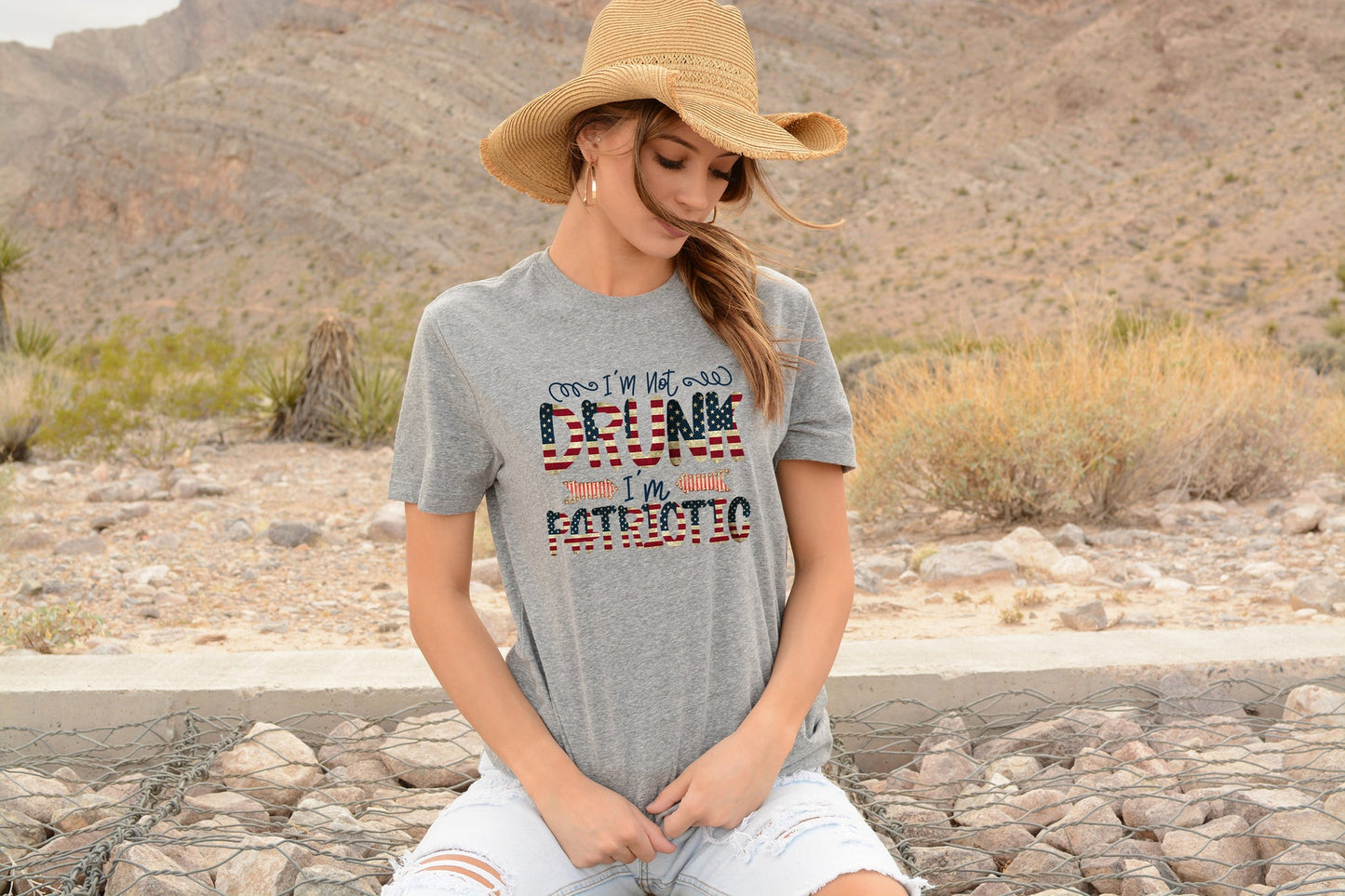 I'm Not Drunk I'm Patriotic SS Graphic Tee