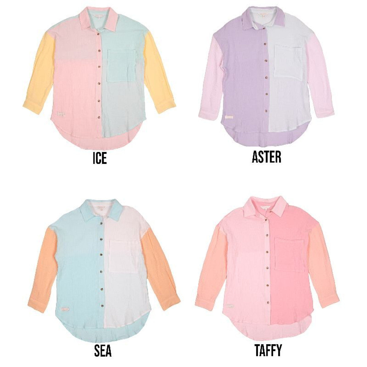 Simply Southern - Colorblock Button Down - Taffy