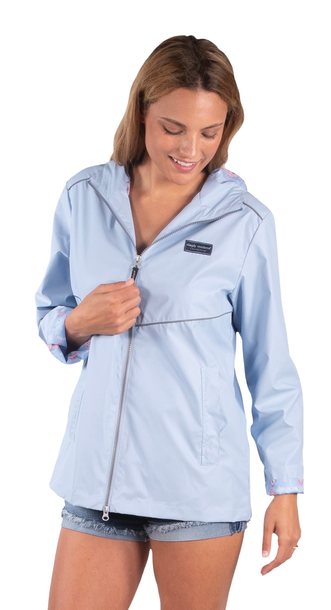 Simply Southern - Full Zip Rain Jacket - Surf