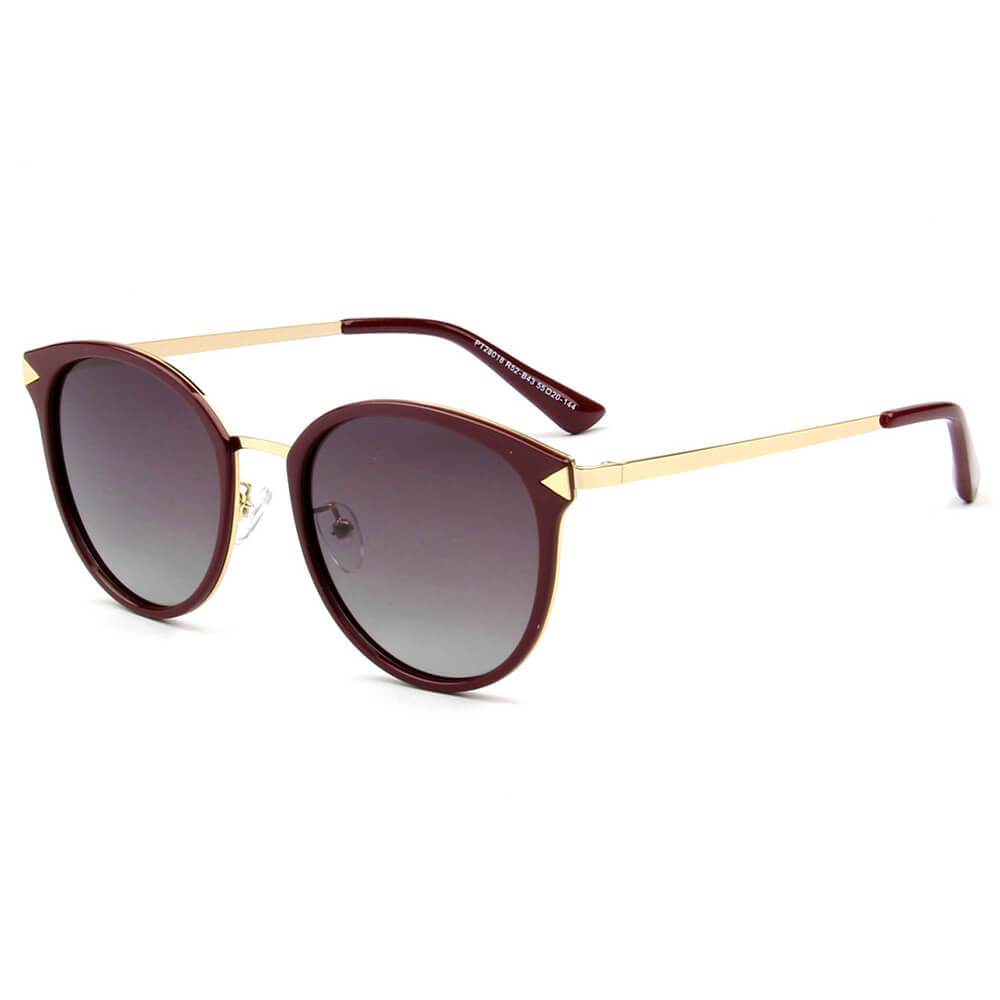Womens Premium Polarized Round Fashion Sunglasses - Asst. Colors  - 018
