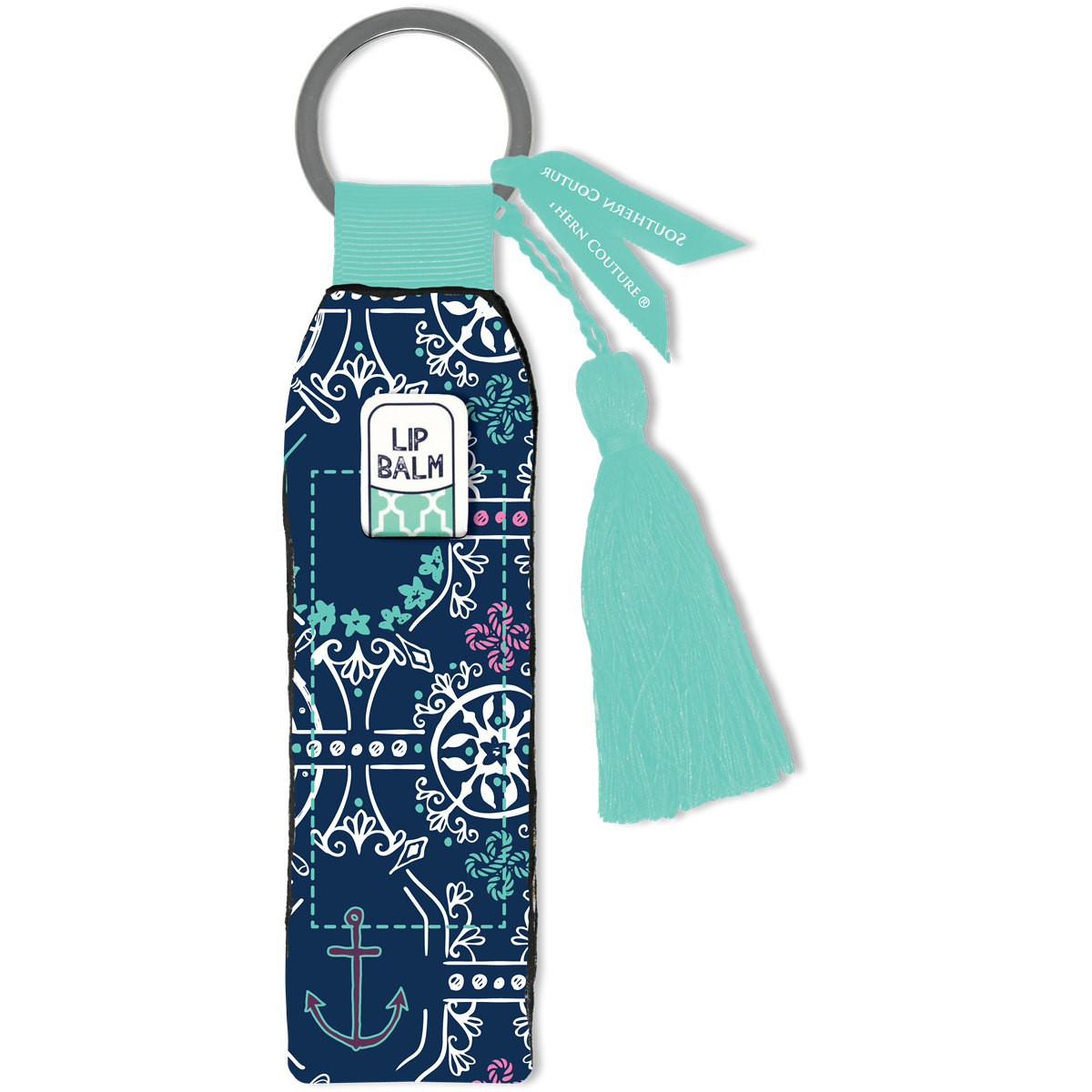 Southern Couture Keychain Lip Balm Holder - Anchor