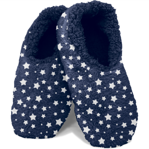 Ladies Soft Fuzzy Indoor Slippers - Stars
