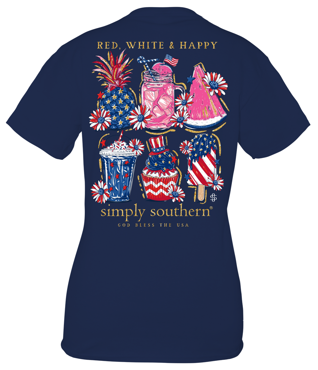 YOUTH - Simply Southern - Red White & Happy USA SS Tee