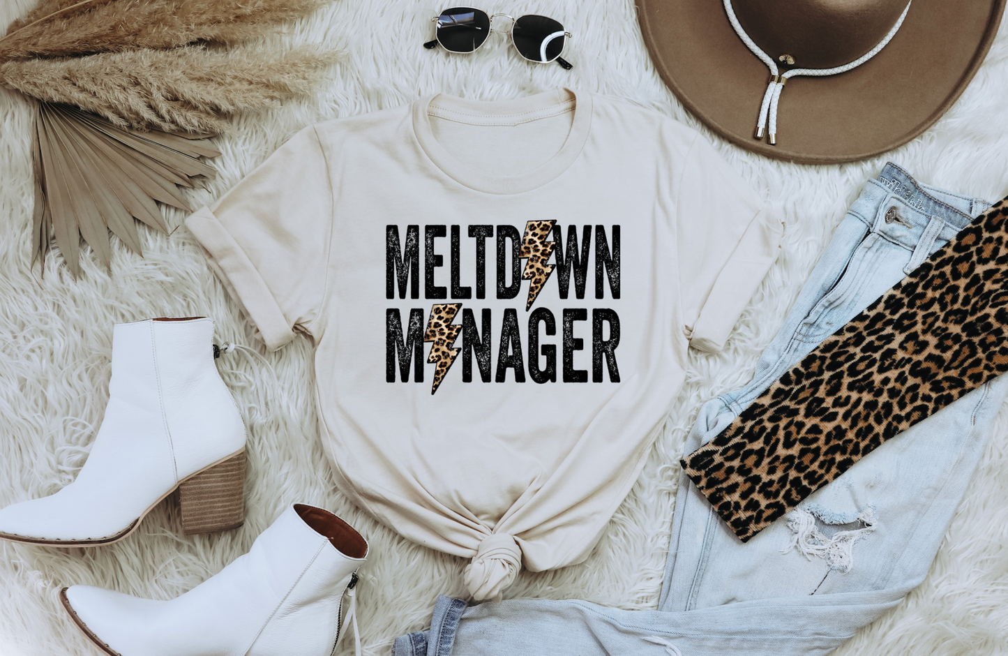PREORDER Meltdown Manager Leopard Lightning Bolts SS Graphic Tee