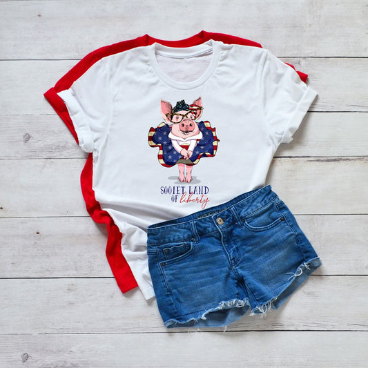Sweet Land of Liberty Pig SS Graphic Tee
