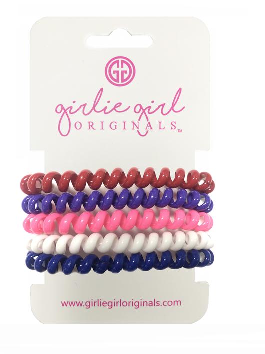 Girlie Girl Telephone Cord Hair Ties - Glossy Solid Colors - TCSOL6