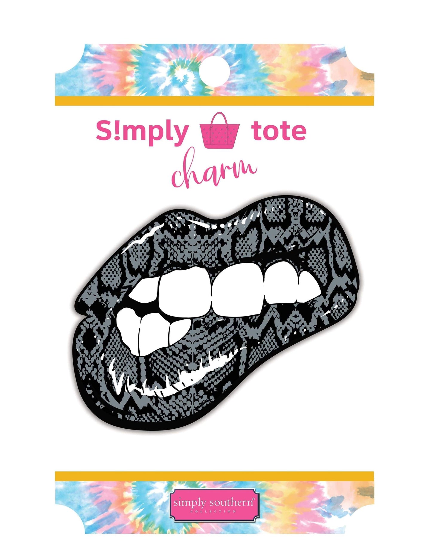 FINAL SALE - Simply Southern - Simply Tote Silicone Bag Charm - Snake Lips