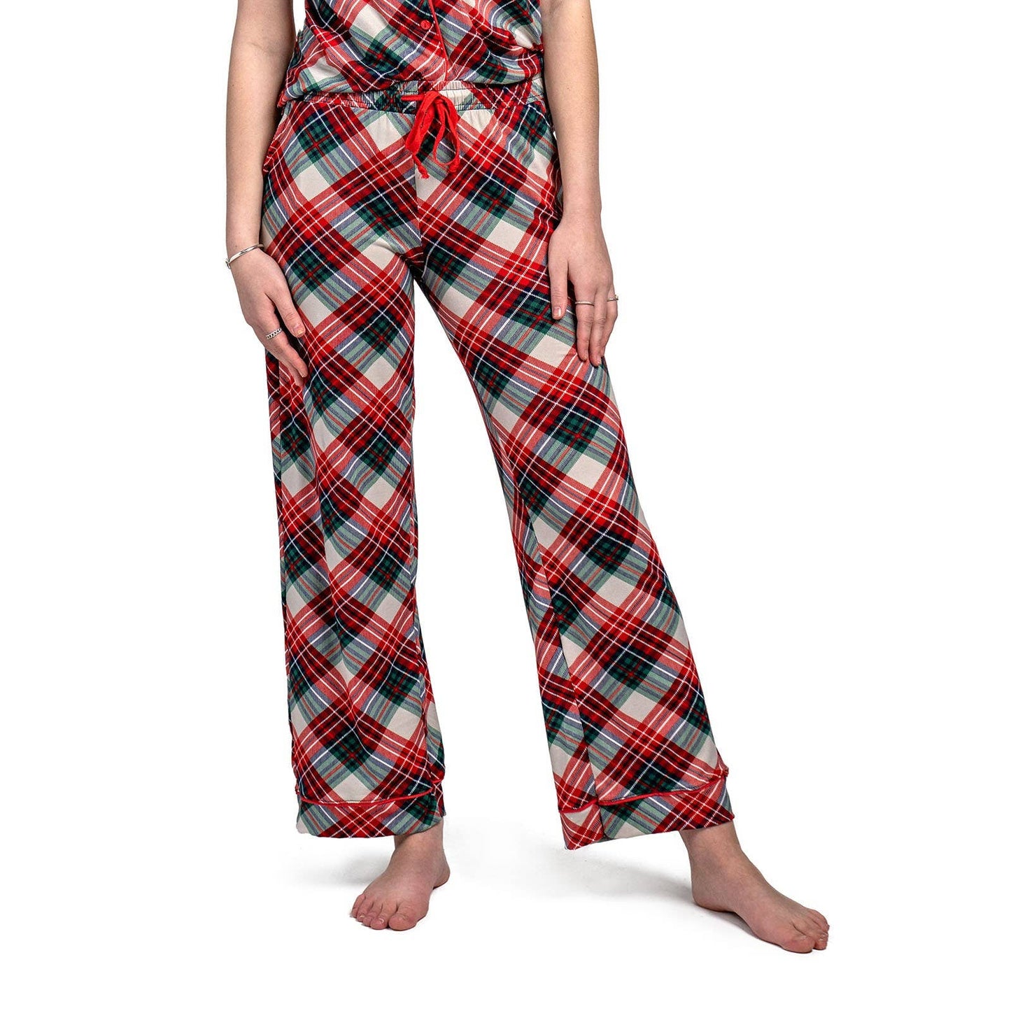 Hello Mello Soft Holiday Pajama Pants in Giftable Pouch - Prancer's Plaid