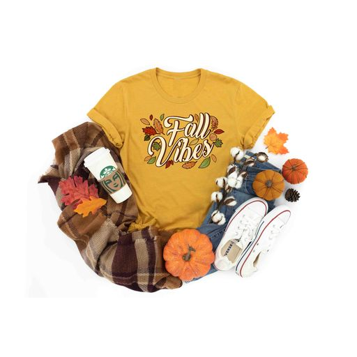PREORDER -Fall Vibes Leaves Soft Boutique Tee