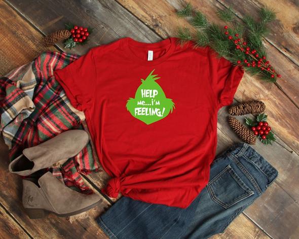 PREORDER - Grinch Help Me I'm Feeling Boutique Soft Tee