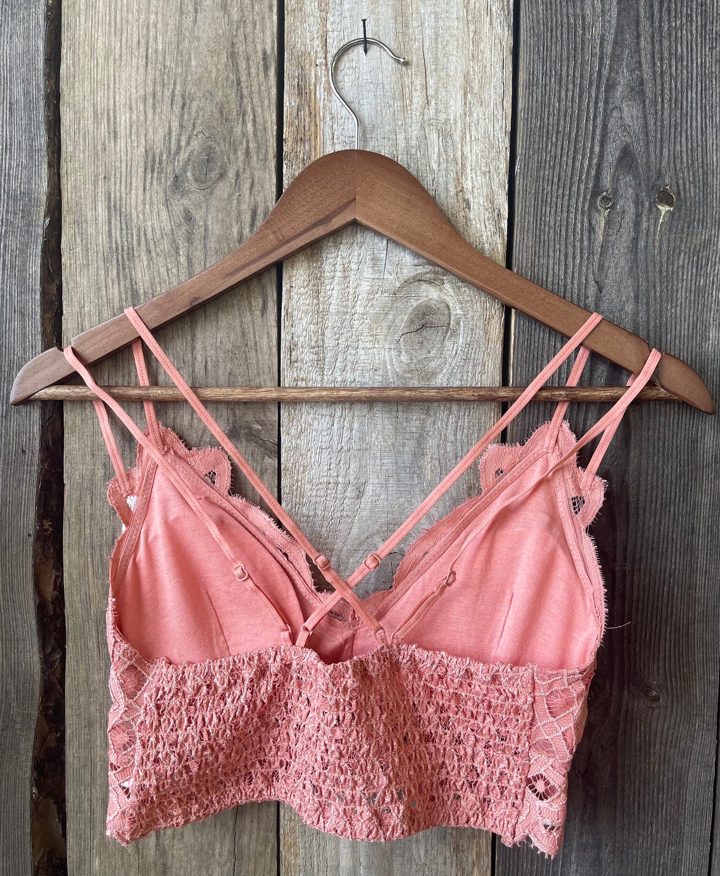 Curvy Kiss & Tell Lace Bralette - Coral