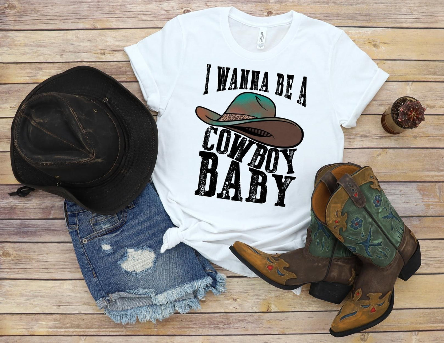 PREORDER - I Wanna Be A Cowboy Baby Soft Boutique Tee