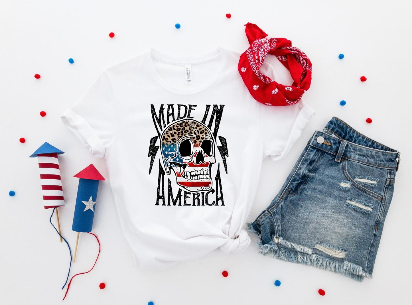 PREORDER - Made in America Skull Soft Boutique Tee