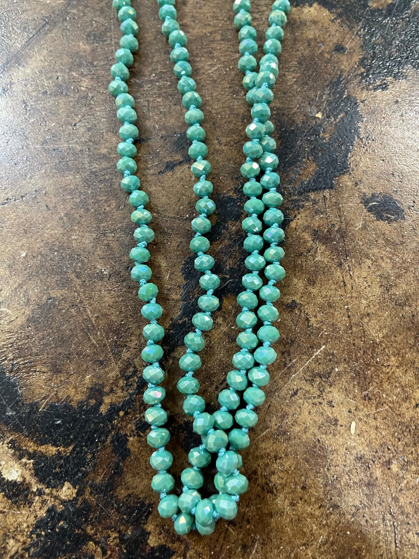 Nelly Western Turquoise 60" Hand Knotted Beaded Necklace