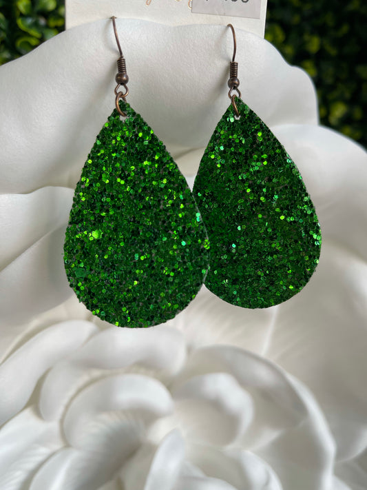 Sparkly Shenanigans Glitter Teardrop Earrings