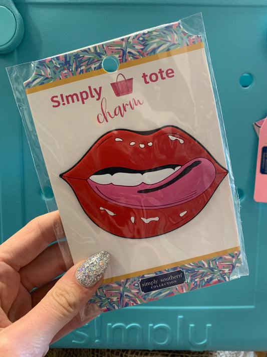 FINAL SALE - Simply Southern - Simply Tote Silicone Bag Charm - Lips