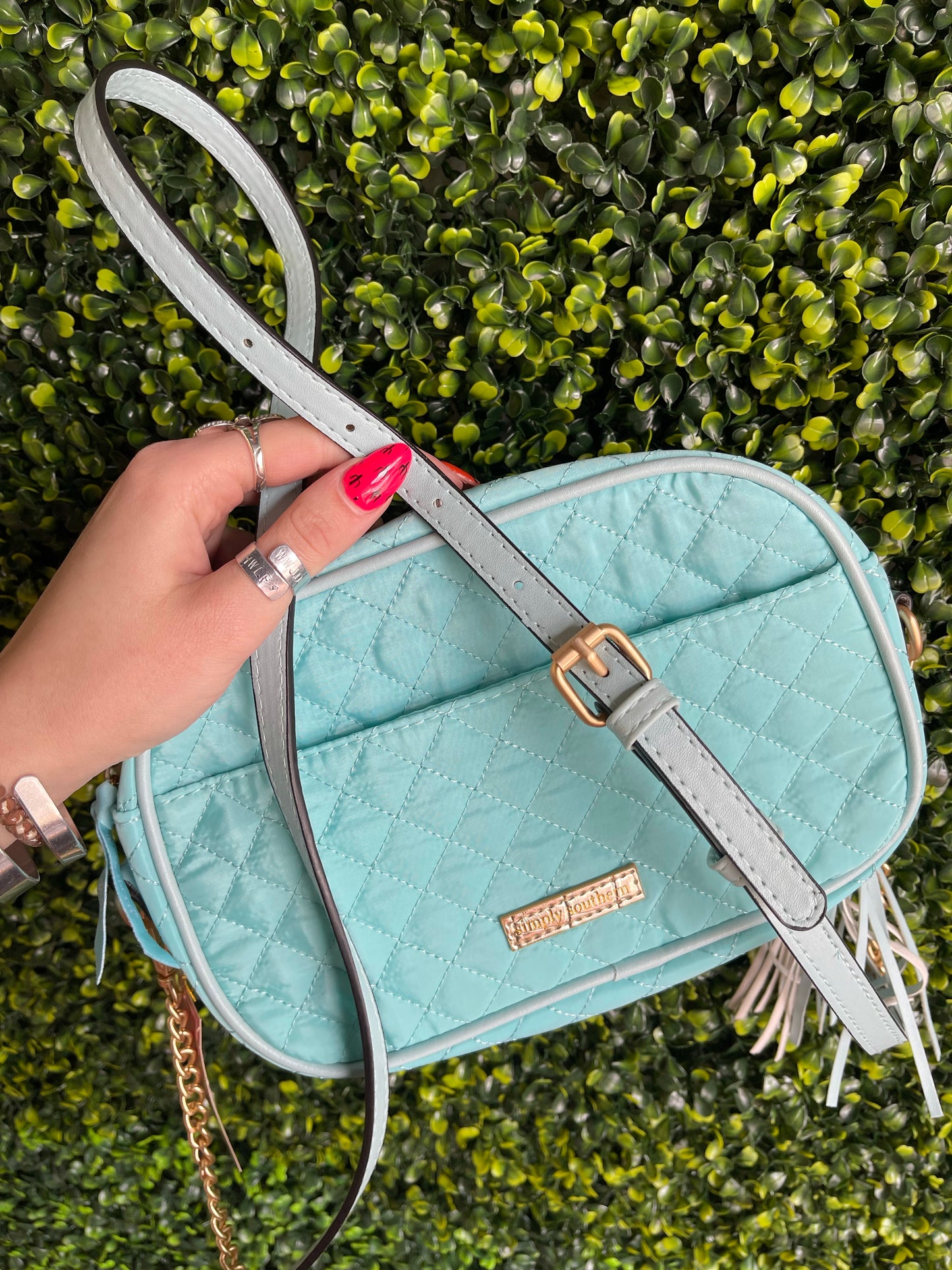 FINAL SALE - Simply Southern - Mini Quilted Crossbody Bag - Mint
