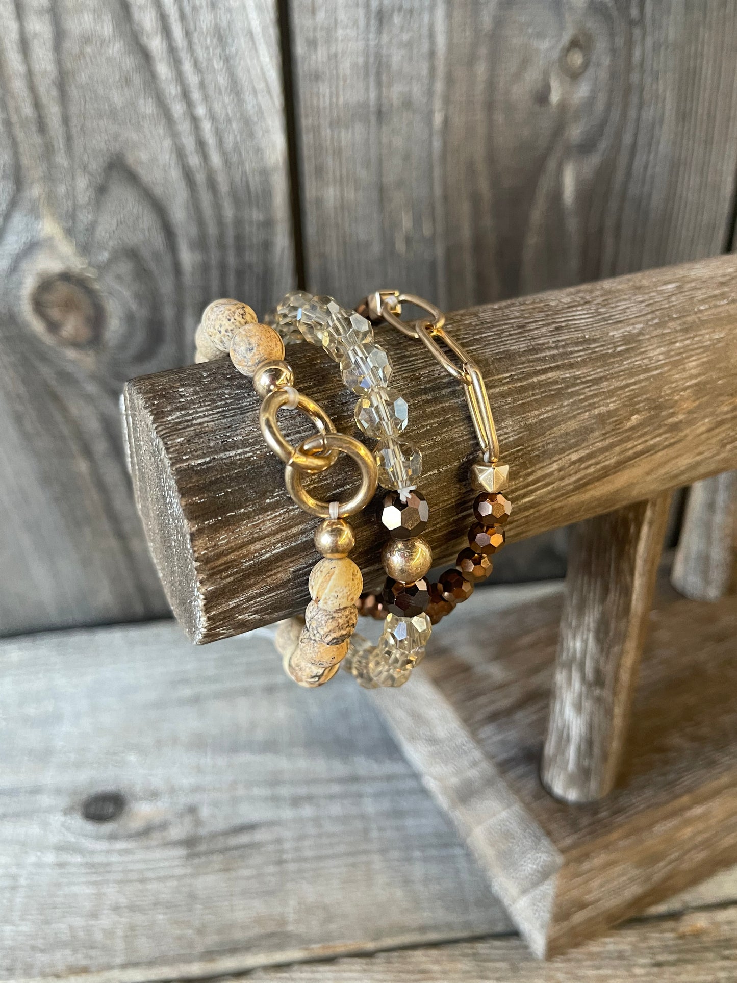 The Caleigh Bracelet Stack - Brown