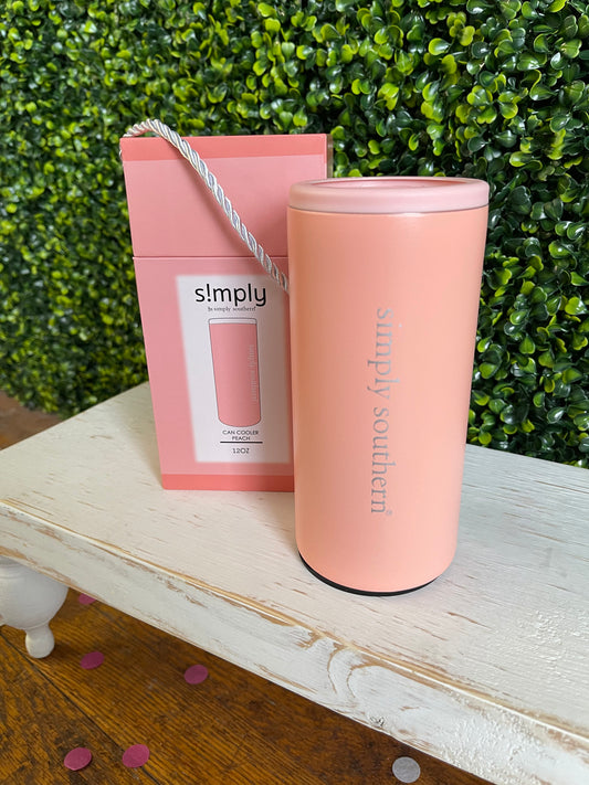 FINAL SALE - Simply Drinkware by Simply Southern - 12oz Slim Can Cooler - Peach