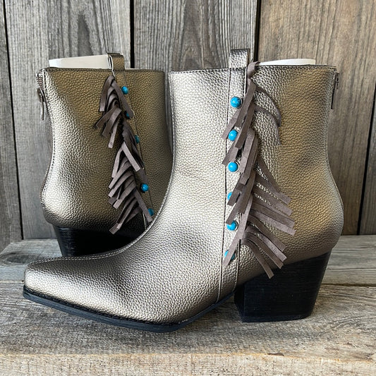 Crazy Train - Boujee Babe Booties - Champagne Silver