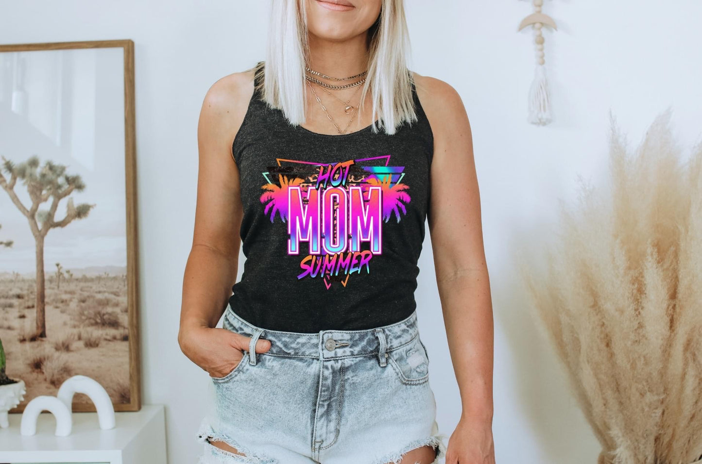 PREORDER - Hot Mom Summer Neon Soft Boutique Tank