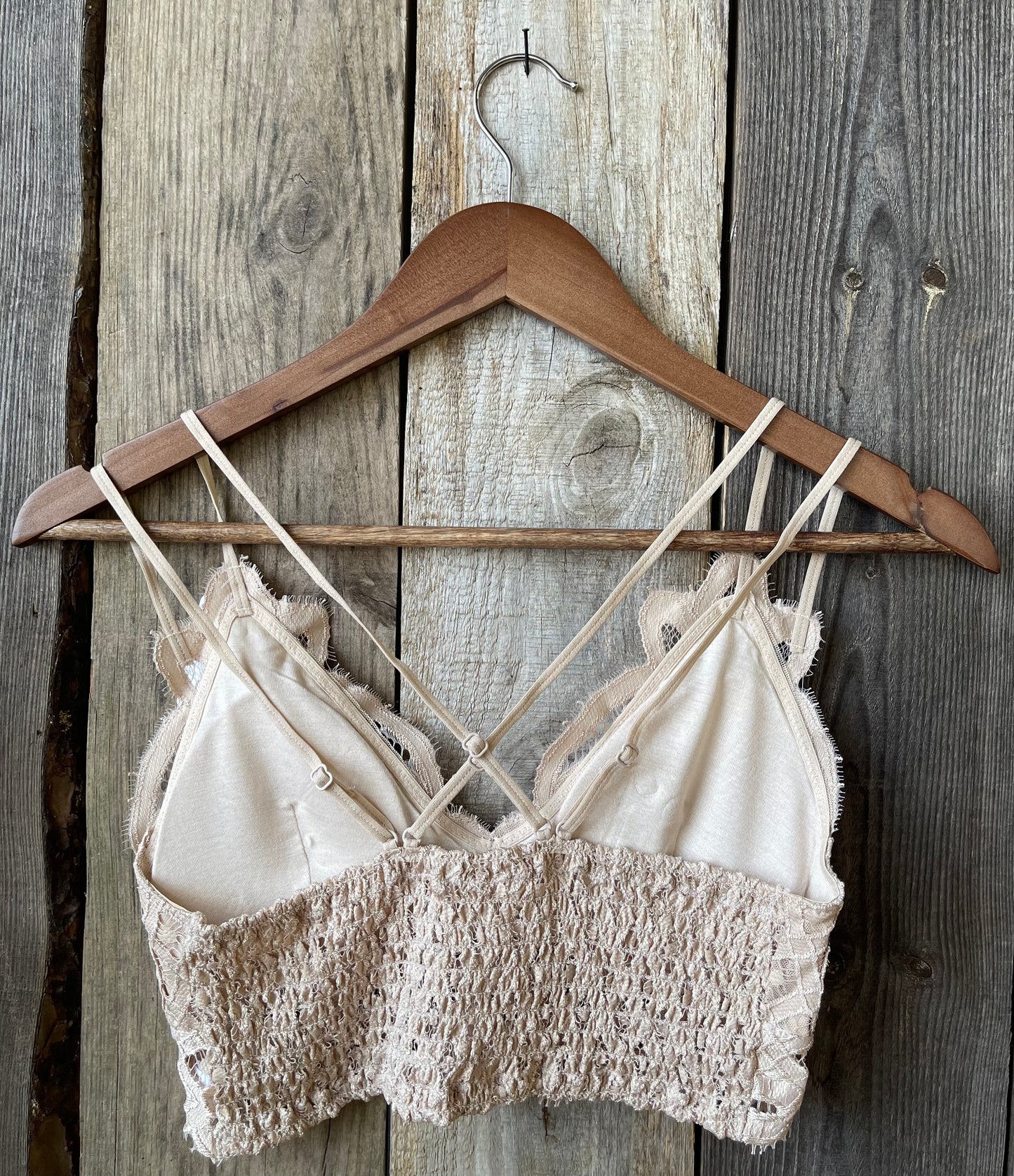 Curvy Kiss & Tell Lace Bralette - Light Taupe