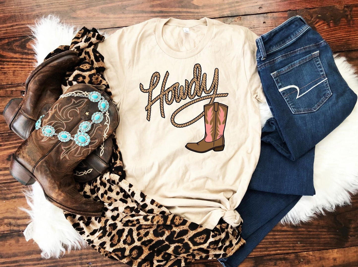 PREORDER - Howdy Cowgirl Boot Western Soft Boutique Tee