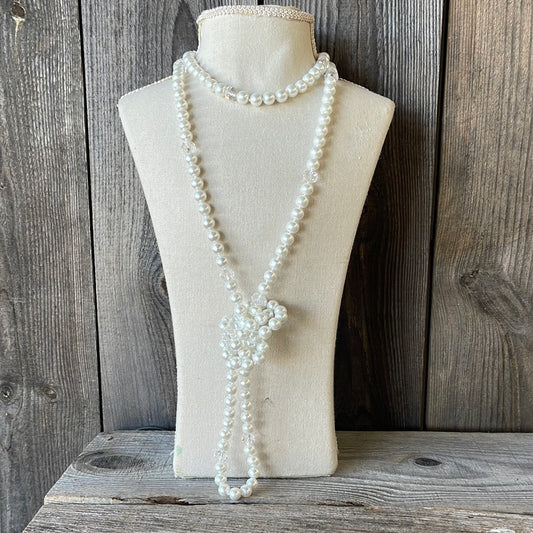 The Meira 57" Hand Knotted Pearl Necklace