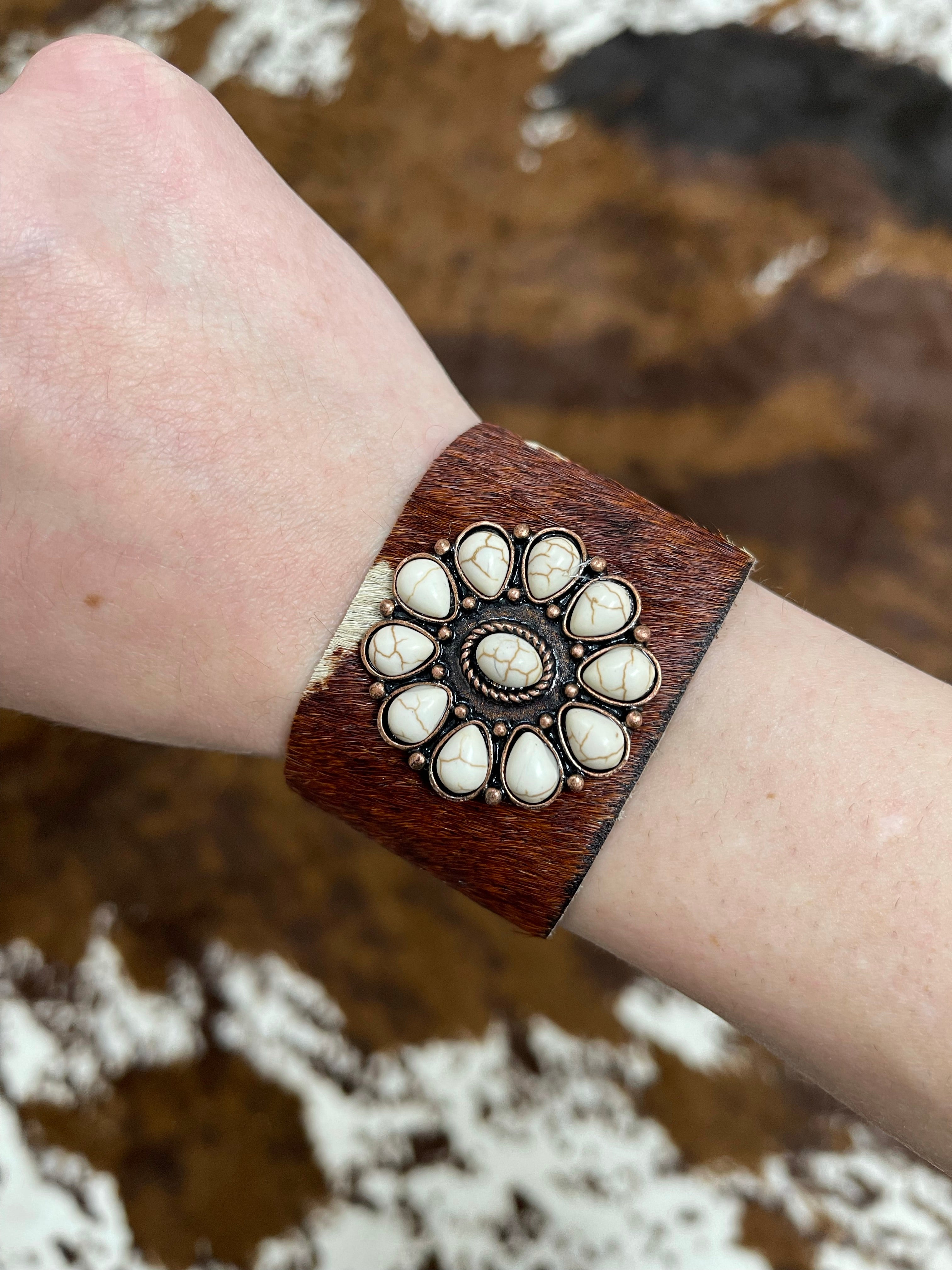 Cowhide deals cuff bracelet