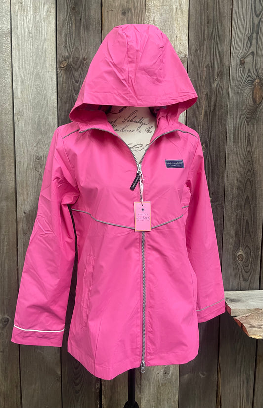 Simply Southern - Full Zip Rain Jacket - Berry