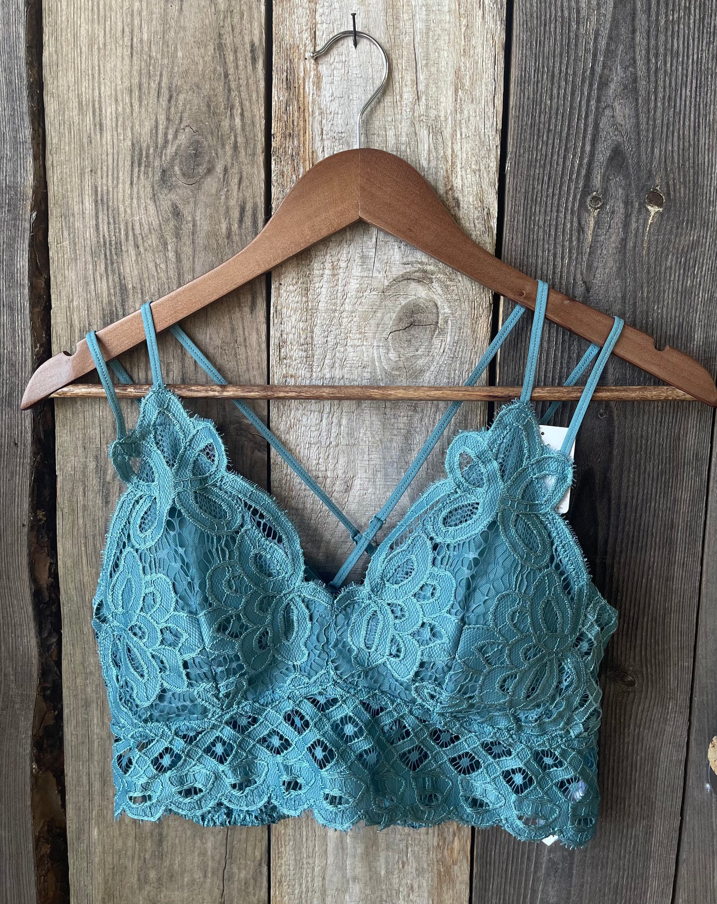 Curvy Kiss & Tell Lace Bralette - Teal
