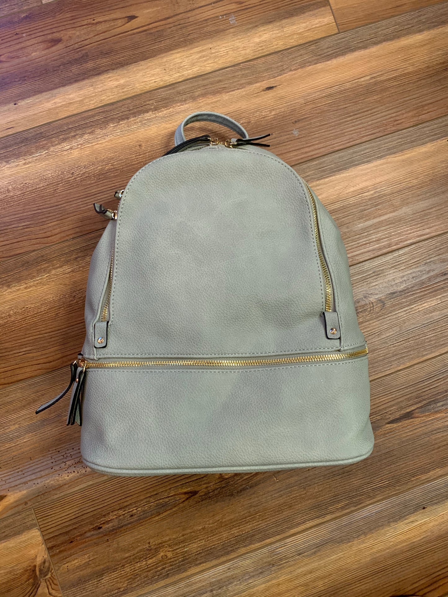 The Blake Vegan Leather Triple Zip Pocket Backpack - Seafoam - Monogrammable