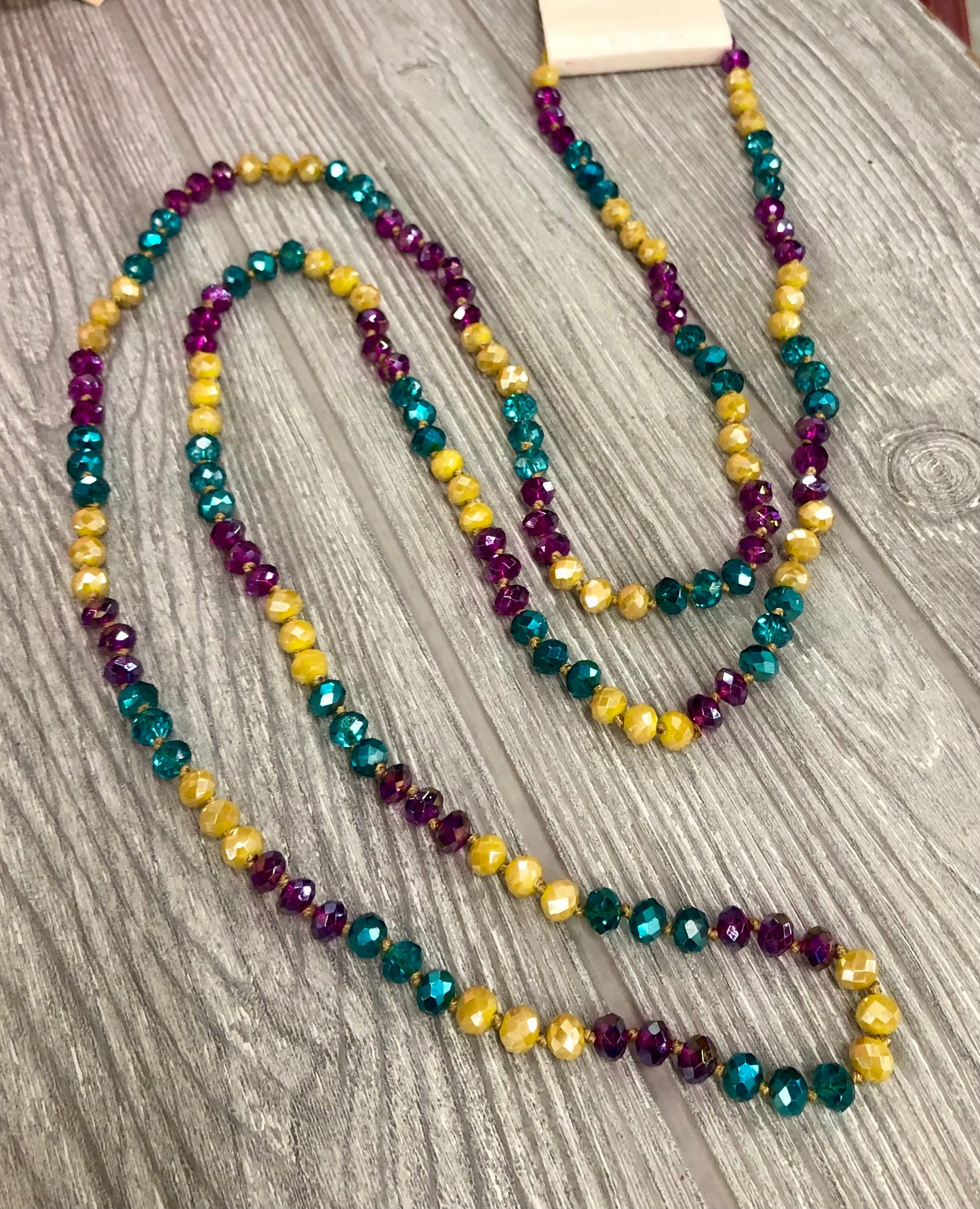 Nola 60" Multicolor Hand Knotted Beaded Necklace