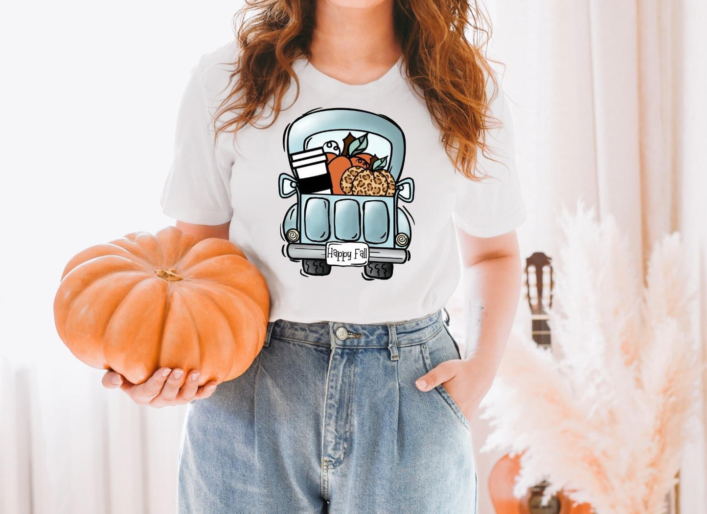 PREORDER - Turquoise Pumpkin Truck Soft Boutique Tee