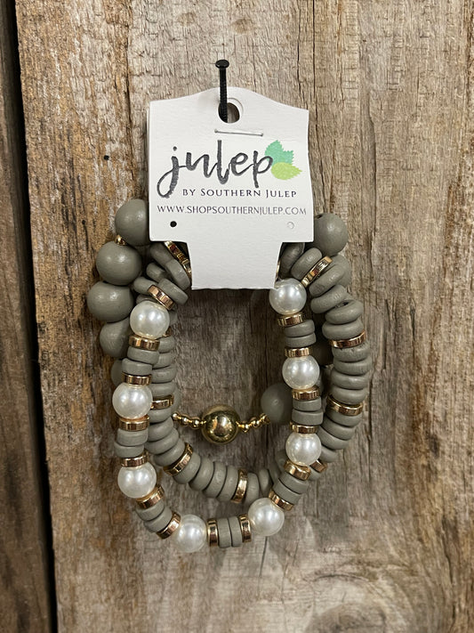 The Noelle Bracelet Set - Grey