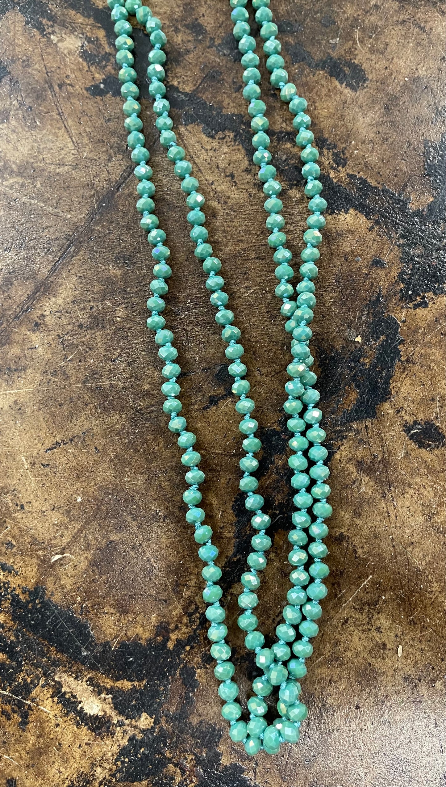 Nelly Western Turquoise 60" Hand Knotted Beaded Necklace
