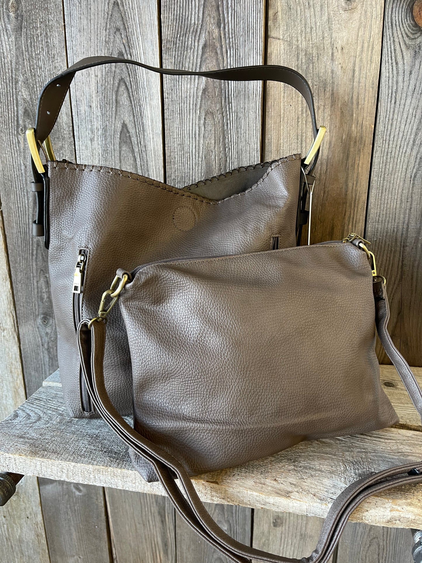 Alexia 2 in 1 Conceal Carry Hobo Bag - Chocolate