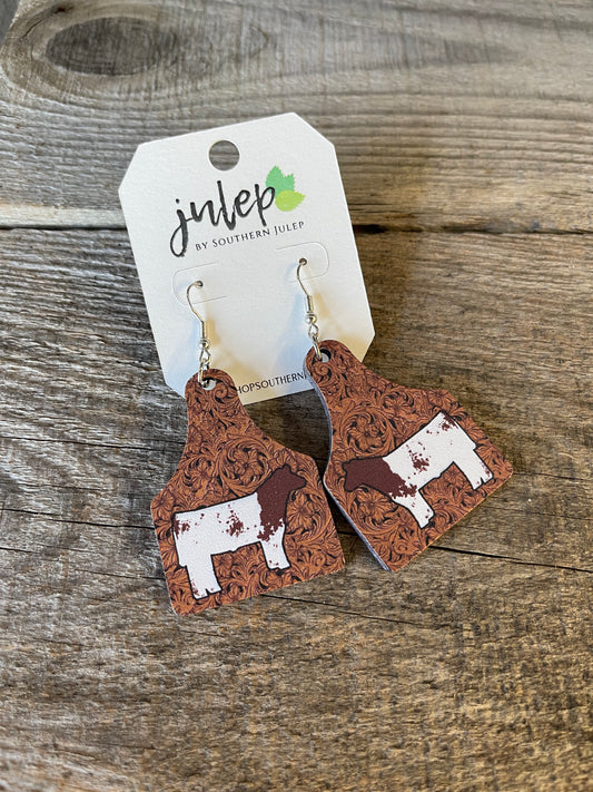 The Bronie Wood Cattle Tag Earrings